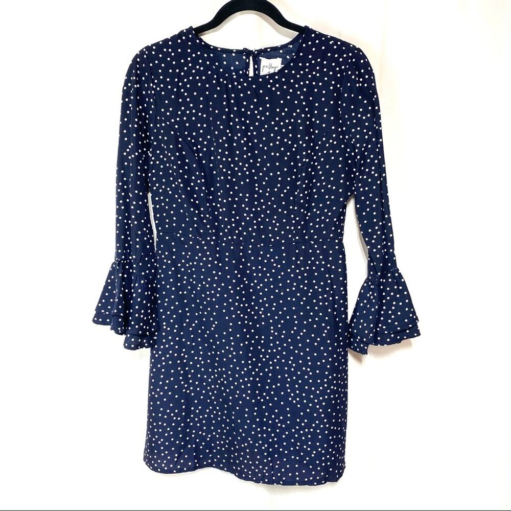 Princess Polly Navy Polka Dot Dress Size 6